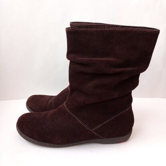 Bjorndal Jennifer Suede Boots Size 10 Women's Brown Leather Slouch Pull On - Picture 4 of 7